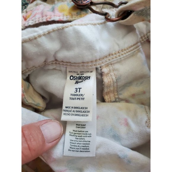 OshKosh B’Gosh Overalls , floral , Multiple colors,  3T Girls, EUA - Picture 4 of 5